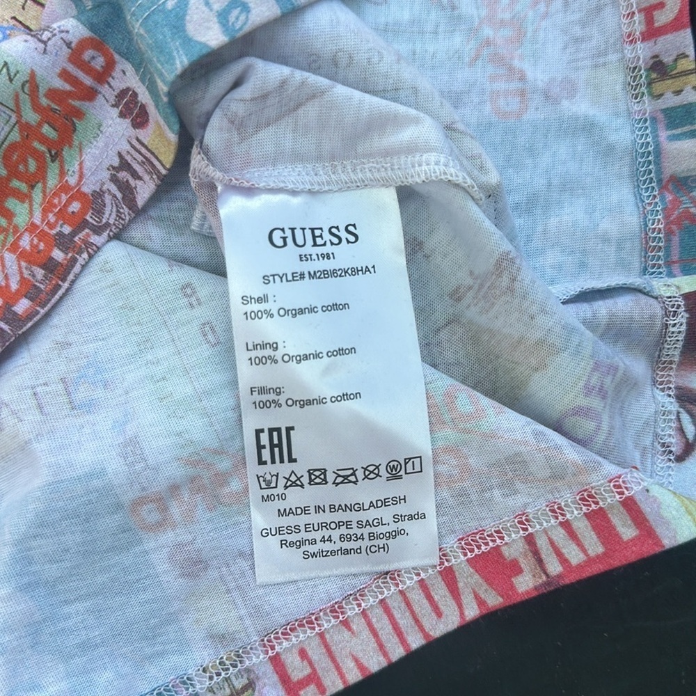 New GUESS Men's Global Postcard Graphic Crewneck T-Shirt SZ M - Picture 4 of 8
